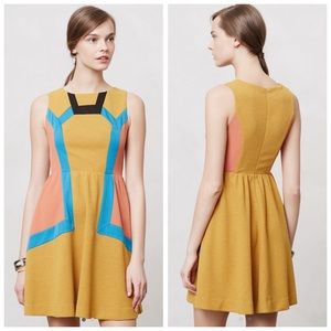 ANTHROPOLOGIE Champagne & Strawberry chromatography orange Dress Sz Small (2)